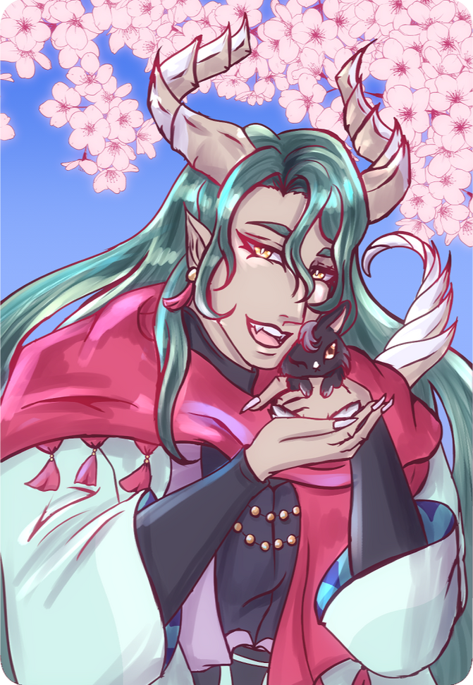 Fanart illustration of Caldarus from Field of Mistria. Designed in Clip Studio paint.