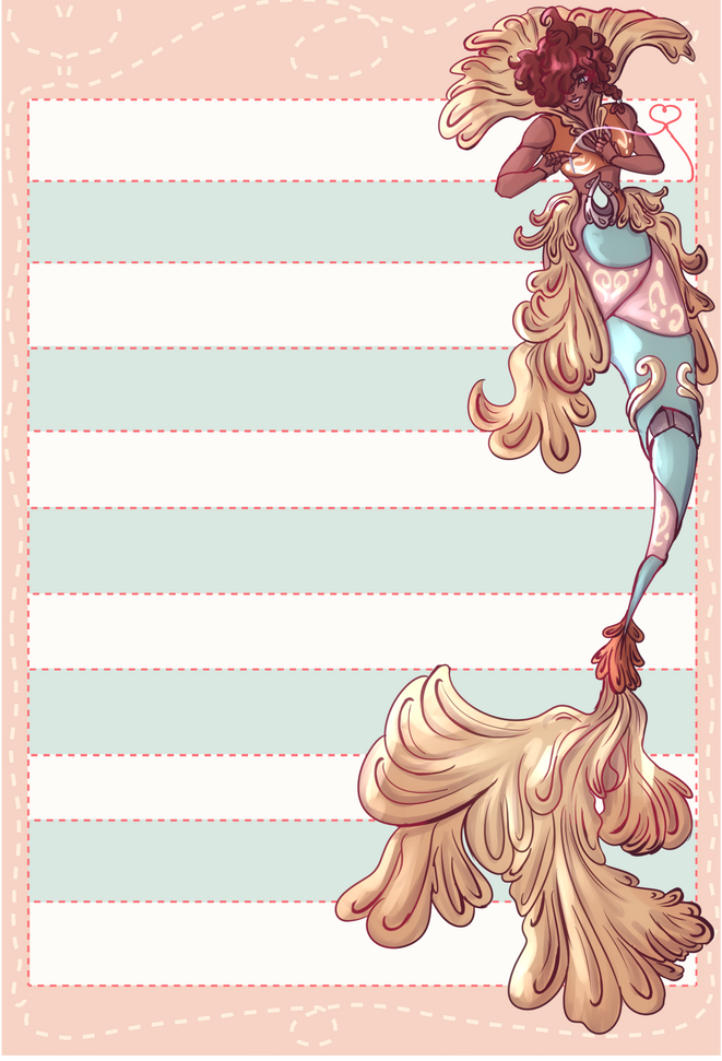 Original illustration design for a memopad. Character inspired by mushrooms. Designed in Clip Studio Paint and Canva.